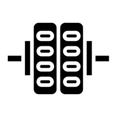 Roller Fitness Gym Glyph Icon