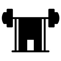 Barbell Bench Gym Glyph Icon