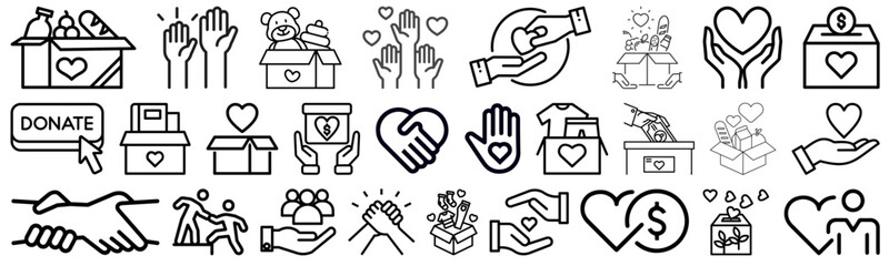 Charity and Donations Premium Editable Icons Pack