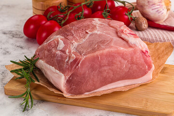 Raw pork meat piece for cooking