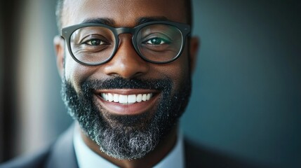 Fototapeta premium Professional Black Man in Business Attire Smiling