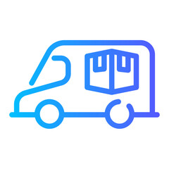 shipping van Line Gradient Icon