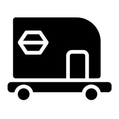 Van Travel Camper Glyph Icon