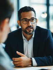 Business Professional Consulting with Man