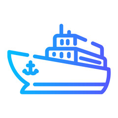 boat ship Line Gradient Icon