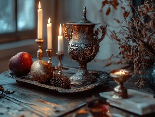 Antique Christmas Table Setting