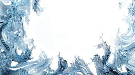 An abstract classic blue background frame isolated against a transparent background, ideal for design projects, creative visuals, or artistic presentations.