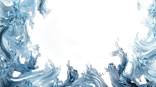 An abstract classic blue background frame isolated against a transparent background, ideal for design projects, creative visuals, or artistic presentations.