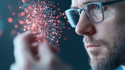 A doctor reviews a patient medical history and genetic information using an AI powered platform, showcasing the personalized and data driven approach to patient care.