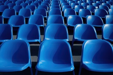 Rows of Blue Chairs