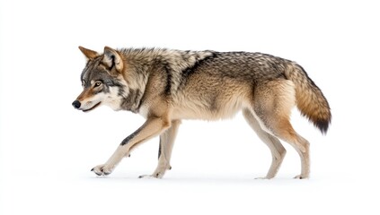 Fototapeta premium Gray Wolf Walking in the Snow