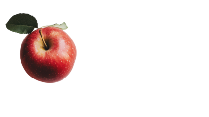 Vibrant Red Apple with Green Leaf Perfect for Health and Nutrition Content, Representing Freshness and Natural Food Choices.