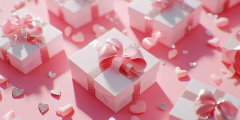 Crystal Clear Pink Heart Shapes