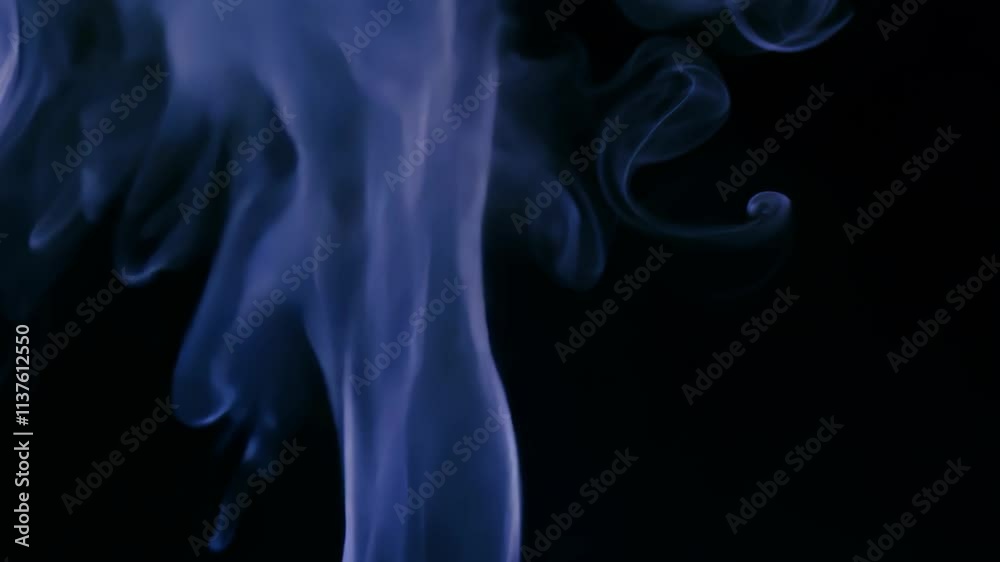 Fototapete mesmerizing blue smoke swirling against a dark background creating an enchanting visual display