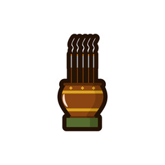 Incense icon vector illustration, Vesak Day  flat icon