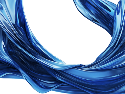 An abstract classic blue background frame isolated against a transparent background, ideal for design projects, creative visuals, or artistic presentations.