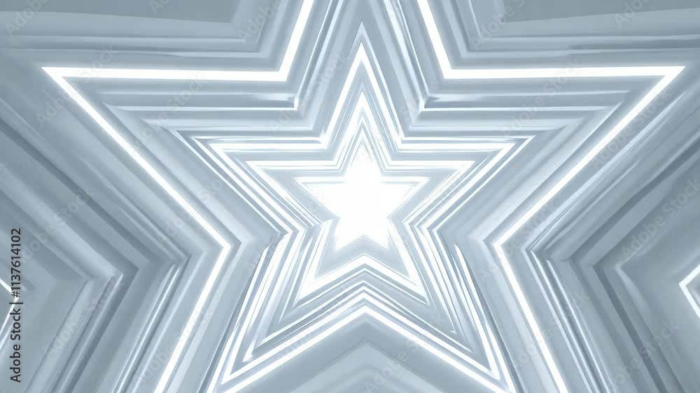 Poster Brightly illuminated star design creates a mesmerizing visual experience in modern space