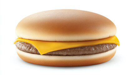 Classic cheeseburger isolated on white background