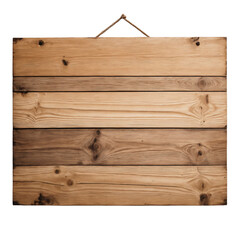 Naklejka premium wooden board hanging with natural brown wood texture for signage, home d�cor, transparent background