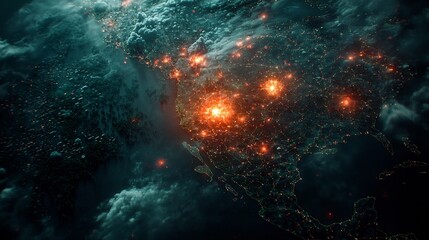 Fototapeta premium Ebola Outbreak Virtual Twin Mapping and Analyzing Population Movement Data for Public Health Crisis Preparedness and Response Management