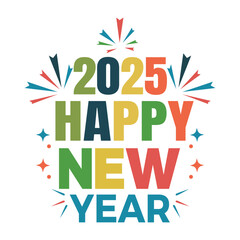 2025 colorful Happy New Year Vector design