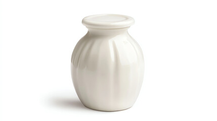 White ceramic vase isolated on white background