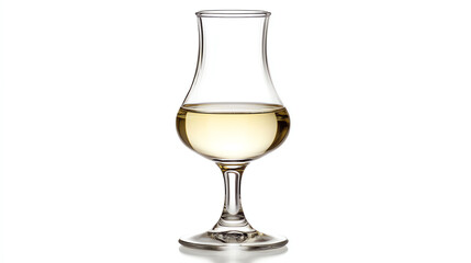 Glass of grappa isolated on white background