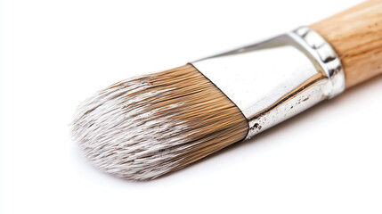 Fototapeta premium Paint brush bristles closeup isolated on white background