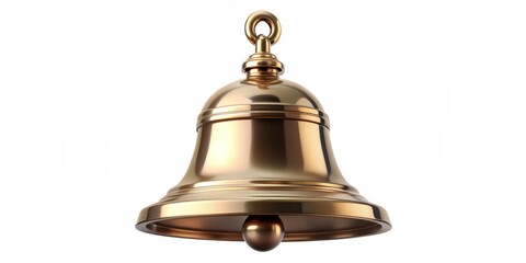 3D Rendered Tinkle Chime Bell - Hand Bell  for App Reminder - White Background