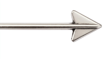 Metal arrow pointer isolated on white background