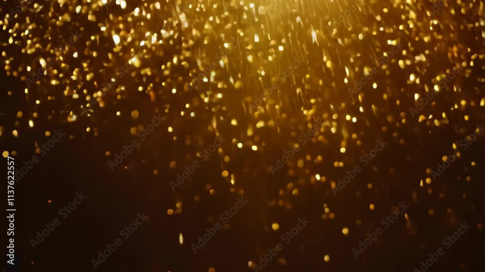 Leinwandbilder sparkling golden particles dance in the air, creating a dazzling spectacle of light and color agains