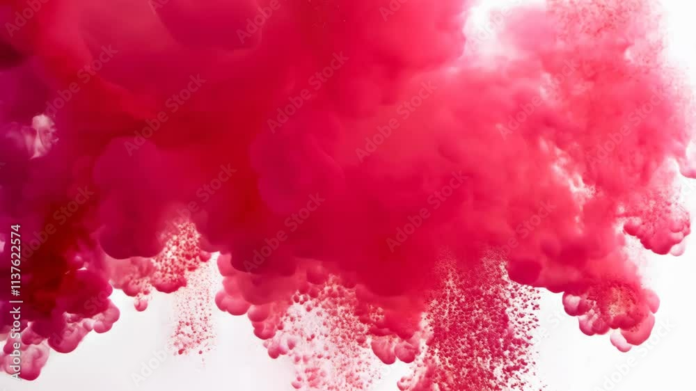 Aufkleber vibrant red ink swirling in water creates stunning visual effects and patterns