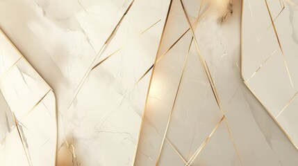 An elegant beauty-inspired background with a matte beige and light champagne gradient. Incorporate fine metallic gold geometric patterns and a textured marble finish. The design is clean, premium