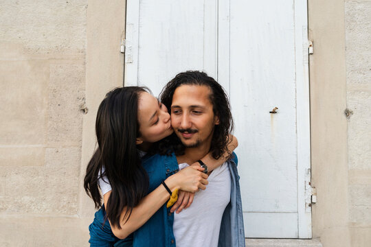 Happy young couple in love outdoors