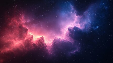 Obraz premium Pink fluffy clouds floating against blue sky background