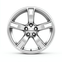 A sleek, shiny alloy wheel with a modern design, showcasing five spokes and a polished finish, ideal for enhancing vehicle aesthetics.