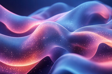 Obraz premium Abstract Waves Flow Smoothly with Particles and Vibrant Colors