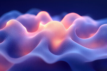 Fototapeta premium Abstract Waves Flow Smoothly with Colorful Light Particles Dynamically