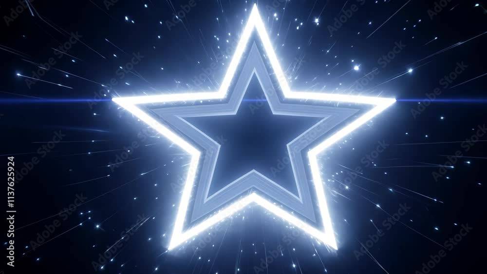 Poster star animation with glowing effects and dynamic background suitable for various creative projects