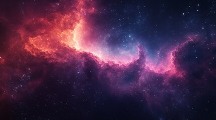 Obraz premium Deep space scene with colorful glowing nebula