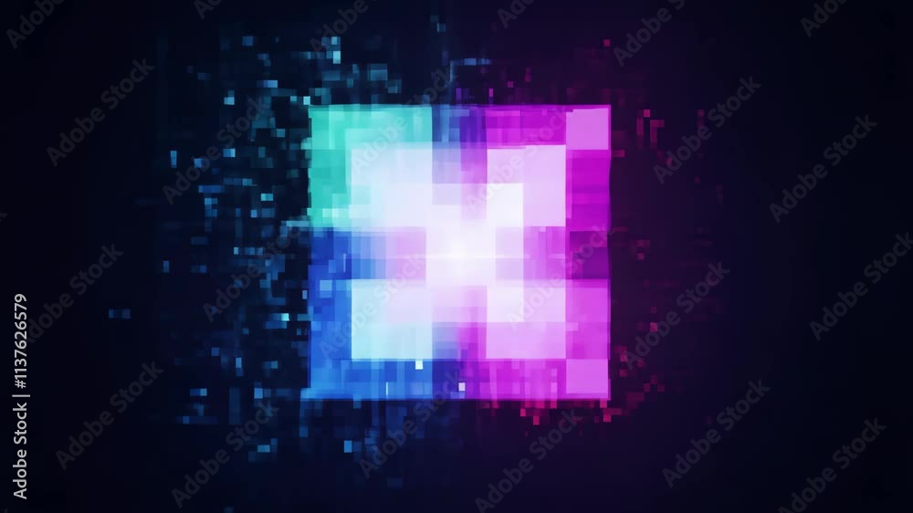 Poster colorful geometric patterns create dynamic visual effects in digital art animation