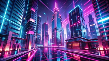 Pink Gaming Aesthetic: Neon Lights, Cyberpunk Cityscape,  Gamer Background, Abstract Art,  Digital Art,  Fantasy Background