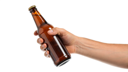 hand holding bottle of beer