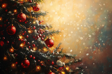 christmas tree with red balls