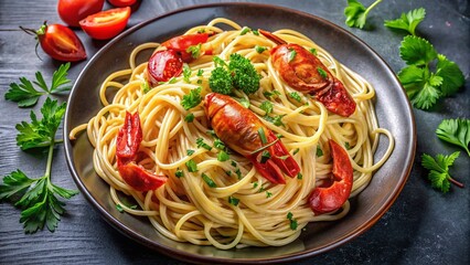 Creamy Lobster Carbonara Spaghetti - Delicious Dish High-Quality Image