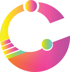C Logo abstract colorful circle