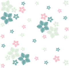 Fototapeta premium Small flower seamless. Floral pattern background. Beautiful cute daisy flower.