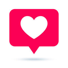Social media heart icon style for online communication, message, like notification vector