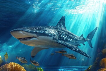 Fototapeta premium Whale Shark with Remoras