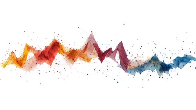 Abstract Watercolor Polygonal Network: Colorful Geometric Shapes and Lines